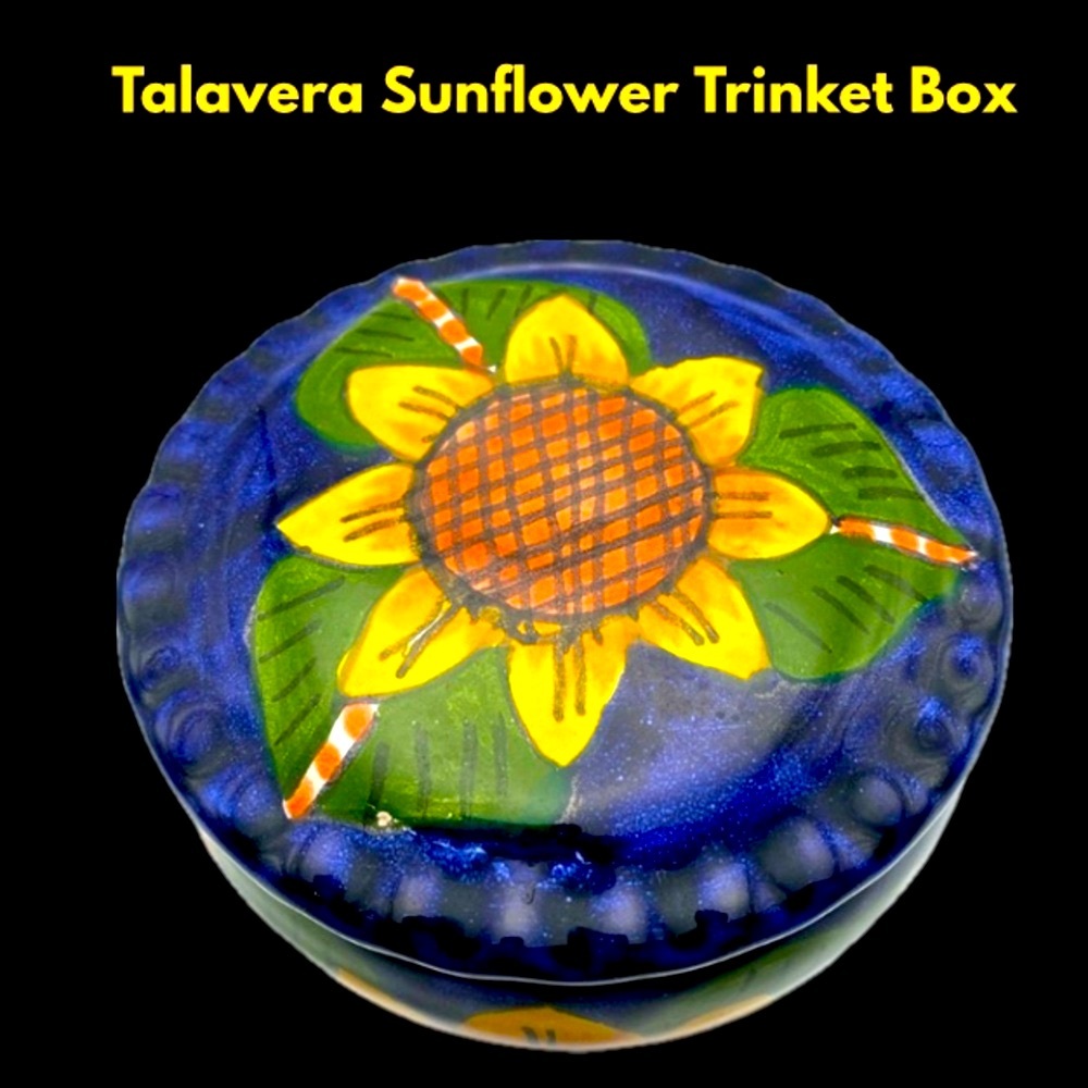 Sunflower Trinket Pottery Trinket Box